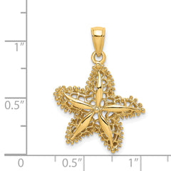 14K Starfish Filigree Charm