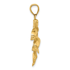 14K 2-D Three Dolphins Charm