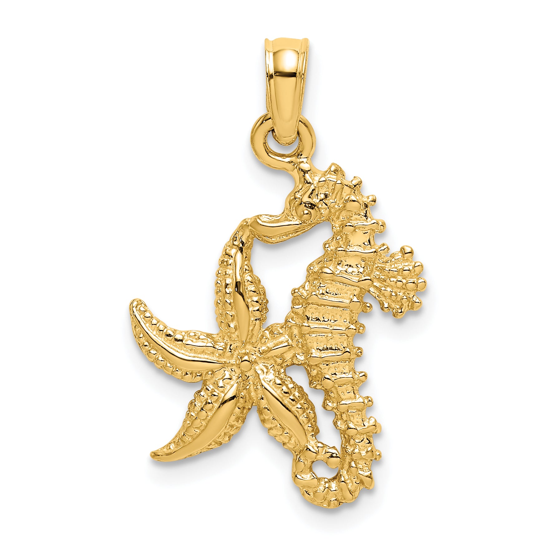 14K Starfish and Seahorse Charm