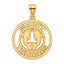 Saint Thomas with Dolphins Charm in 14K Yellow Gold, 27mm - Sophia Jewelers