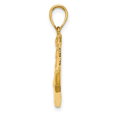 14K 2-D Polished Sailing Ship Charm