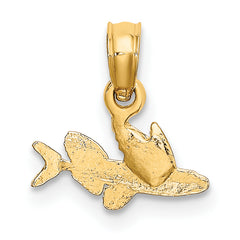 14K Mini Flying Fish Charm