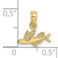 14K Mini Flying Fish Charm