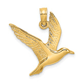 14K Polished Flying Seagull Charm