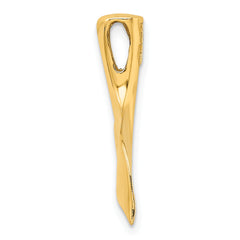 14K 3-D Polished Whale Tail Charm