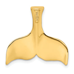 14K 3-D Polished Whale Tail Charm