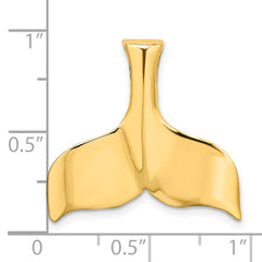 14K 3-D Polished Whale Tail Charm