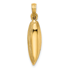 14K 3-D Boat W/Dangling Oars Charm