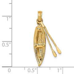 14K 3-D Boat W/Dangling Oars Charm