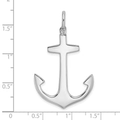 14K White Gold 3-D Polished Large Anchor Charm