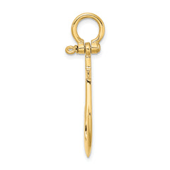 14K 3-D Polished Anchor Charm