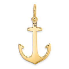 14K 3-D Polished Anchor Charm