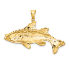 14K 2-D Textured Red Fish Charm