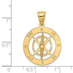 14K Nautical Compass with Moveable Needle Charm