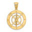 Nautical Compass Charm in 14K Yellow Gold with Moveable Needle, 30mm - Sophia Jewelers
