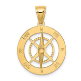 14K Nautical Compass with Moveable Needle Charm