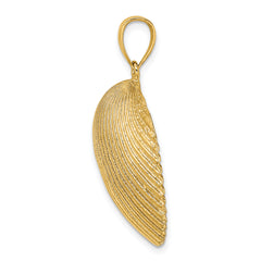 14K Textured Scallop Shell Charm