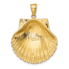 14K 3-D Textured Scallop Shell Charm