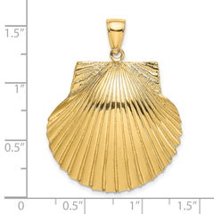 14K 3-D Textured Scallop Shell Charm