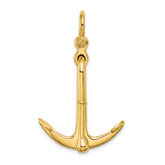 14K 3-D Polished Anchor 2 Piece and Moveable Charm