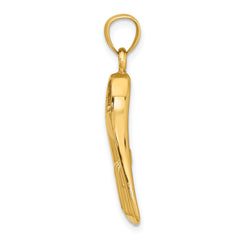 14K 3-D Scuba Flipper Charm
