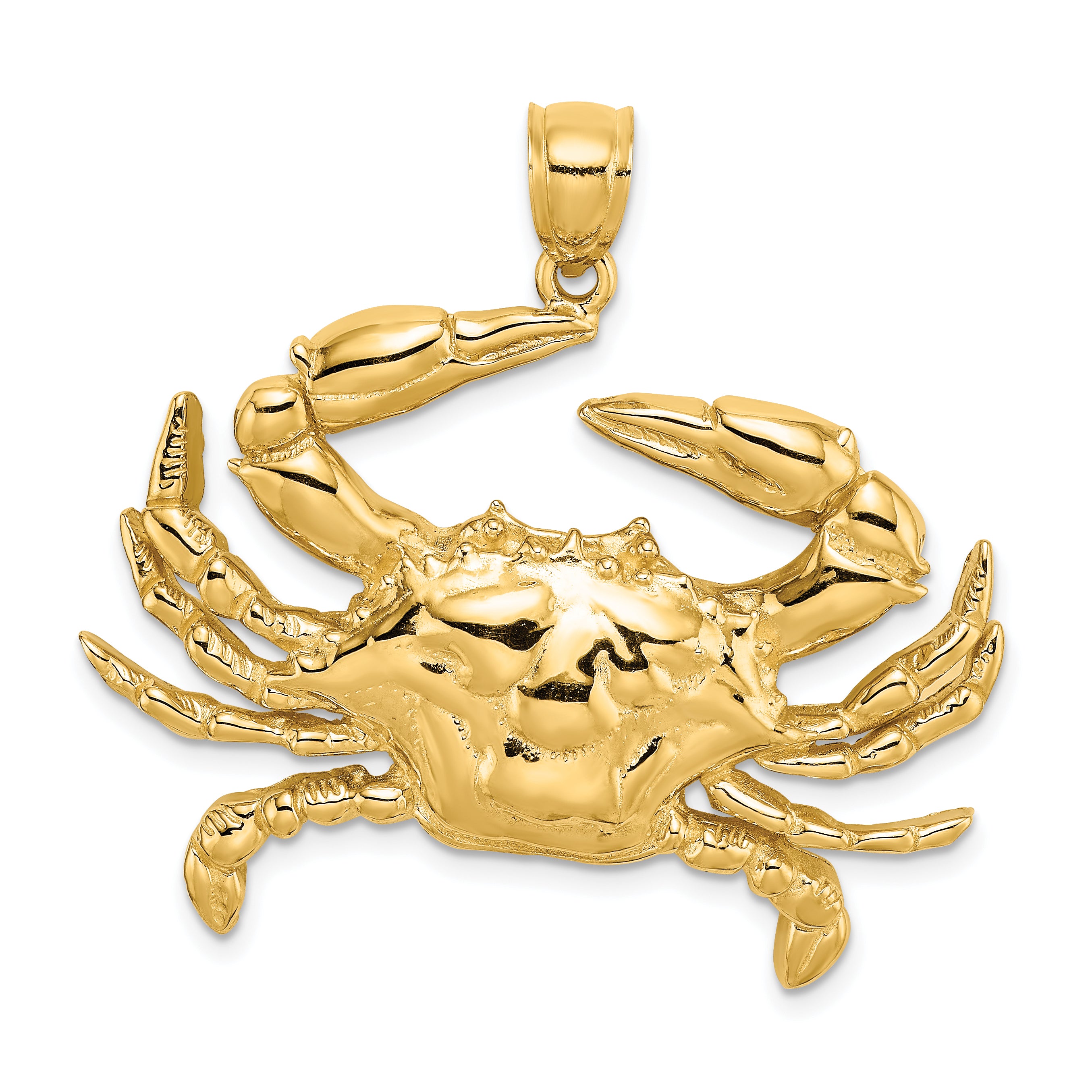 14K Blue Crab Charm