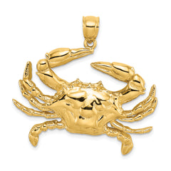 14K Blue Crab Charm