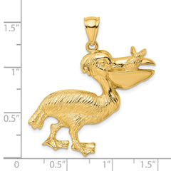 14K Pelican with Fish In Mouth Charm