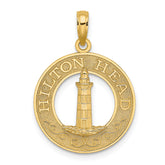 14K HILTON HEAD Lighthouse Round Charm