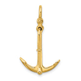 14K 3-D Polished Anchor 2 Piece and Moveable Charm