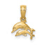 14K 2-D Mini Double Dolphins Swimming Charm