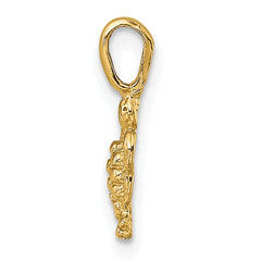 14K Mini Sea Turtle with Fixed Bail Charm
