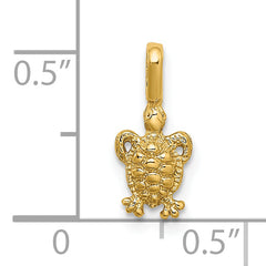 14K Mini Sea Turtle with Fixed Bail Charm