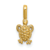 14K Mini Sea Turtle with Fixed Bail Charm