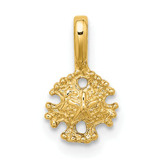 14K Mini Sand Dollar with Fixed Bail Charm