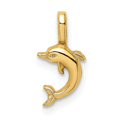 14K Mini Jumping Dolphin with Fixed Bail Charm