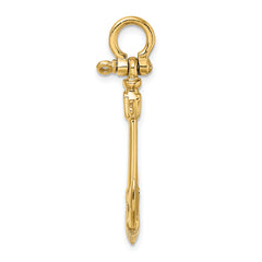 14K 3-D Texture Anchor Charm