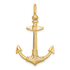 14K 3-D Texture Anchor Charm