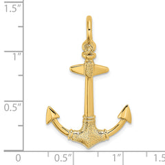 14K 3-D Texture Anchor Charm