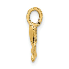 14K Polished Mini Whale Tail Charm