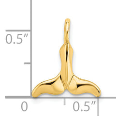 14K Polished Mini Whale Tail Charm