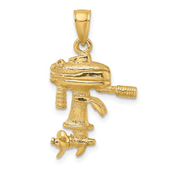 14K 3-D Moveable Boat Engine Charm