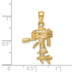 14K 3-D Moveable Boat Engine Charm