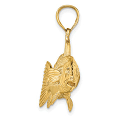 14K 3-D Red Fish Charm