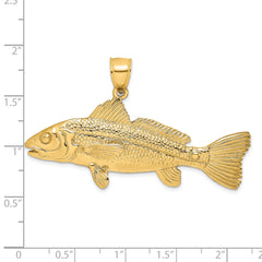 14K 3-D Red Fish Charm