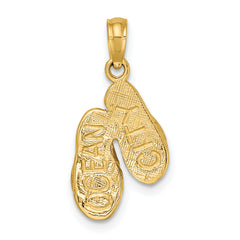 14K 3D OCEAN CITY Double Flip-flop Charm