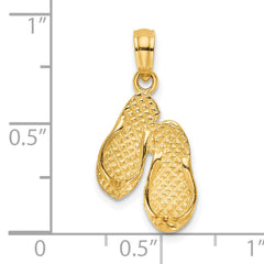 14K 3D OCEAN CITY Double Flip-flop Charm