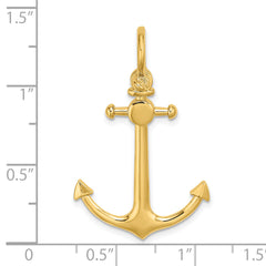 14K 3-D Small Anchor w/ Shackle Bail Charm