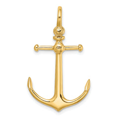 14K 3-D Anchor w/ Shackle Bail Charm