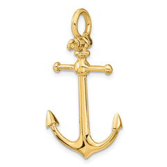 14K 3-D Anchor w/ Shackle Bail Charm